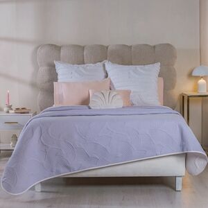 LILAC AN BEIGE SPECIAL FABRIC ULTRA SLIM REVERSIBLE COMFORTER 1PC KING SIZE